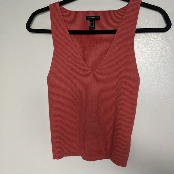 Forever 21 - Coral Pink Ribbed Tank- US size large - Picture 2 of 6